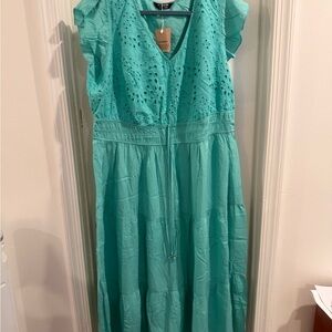 BloomChic Aqua Eyelet Dress